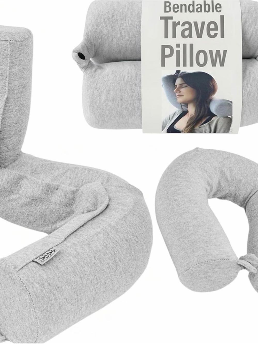 Bendable Travel Pillow - Gray